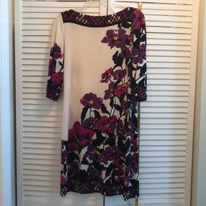 Great dress, black purple and pinks